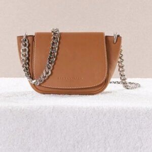 💕SIMON MILLER💕 Mini Bend Leather Saddle Bag ~ Brown NWOT